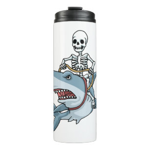 Halloween Skeleton Shark Funny Halloween Gift Thermal Tumbler