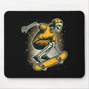 Halloween Skeleton Skater Skateboard  Mouse Pad