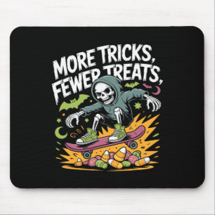 Halloween Skeleton Skater Tricks Skull Skateboard Mouse Pad