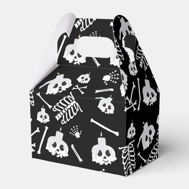 Halloween Skeleton Skull Bones Halloween Party Favour Box (Front Side)