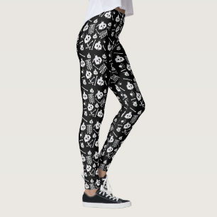Halloween Skeleton Skull Bones Pattern Leggings