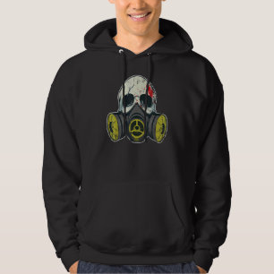 Halloween Skeleton Skull Gas Face Mask Hoodie