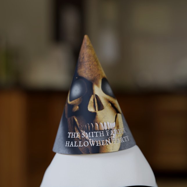 Halloween Skeleton Skull Spooky Family Name  Party Hat (A spooky halloween party hat. Just add your name)