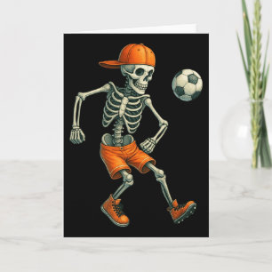 Halloween Skeleton Soccer Byll Spooky Season Sport Card
