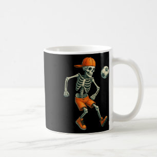 Halloween Skeleton Soccer Byll Spooky Season Sport Coffee Mug