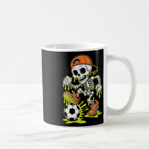 Halloween Skeleton Soccer Drip Boys Youth Soccer D Coffee Mug