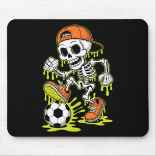 Halloween Skeleton Soccer Drip Boys Youth Soccer D Mouse Pad