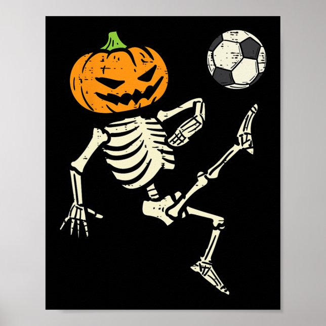 Halloween Skeleton Soccer Football Costume Boy Kid Poster (Front)