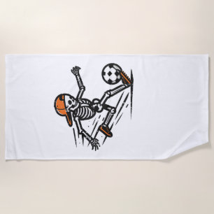 Halloween Skeleton Soccer Football Costume Men Beach Towel