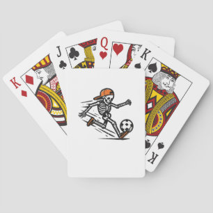 Halloween Skeleton Soccer Football Costume Men Boy Playing Cards