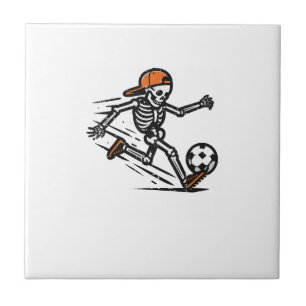 Halloween Skeleton Soccer Football Costume Men Ceramic Tile