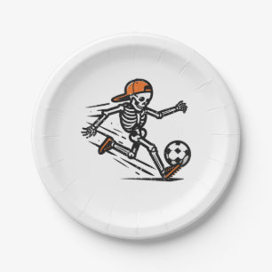 Halloween Skeleton Soccer Football Costume Men Paper Plate