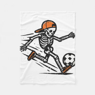 Halloween Skeleton Soccer Footll Costume Men Boys Fleece Blanket
