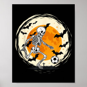 Halloween Skeleton Soccer Funny Football Costume M Poster