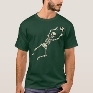 Halloween Skeleton Soccer Player Goalkeeper Ball T T-Shirt