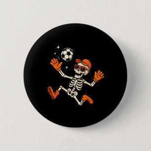 Halloween Skeleton Soccer Player Sports Fan Graphi 6 Cm Round Badge