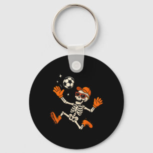 Halloween Skeleton Soccer Player Sports Fan Graphi Key Ring
