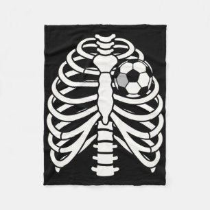 Halloween Skeleton Soccer Ribcage Spooky Soccer Ll Fleece Blanket