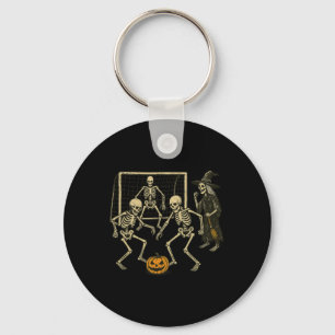 Halloween Skeleton Soccer Witch Coach Spooky Sport Key Ring