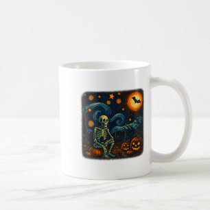 Halloween Skeleton Starry Night Van Gogh Pumpkin M Coffee Mug
