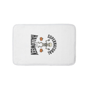 Halloween Skeleton Supernatural Funny Vintage_1 Bath Mat