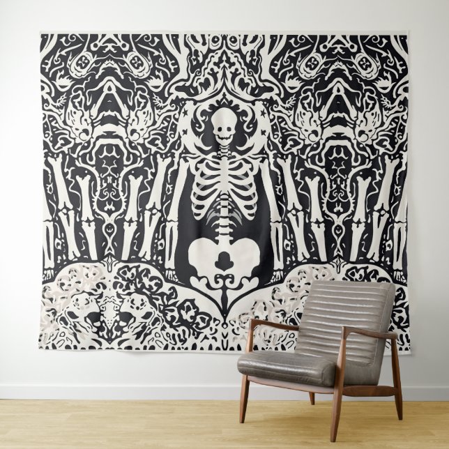 Halloween Skeleton Tapestry (In Situ (Horizontal))