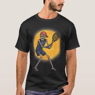 Halloween Skeleton Tennis Spooky Costume T-Shirt