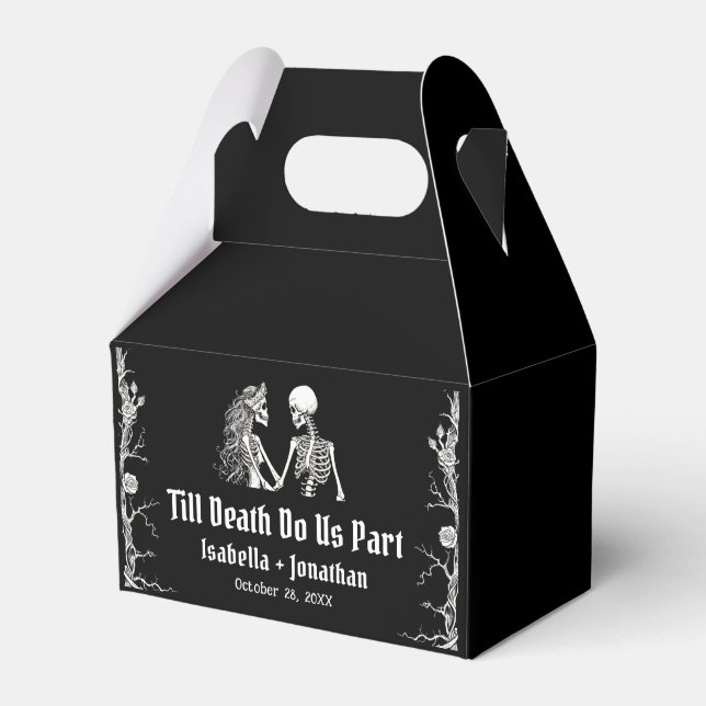 Halloween Skeleton Till Death Do Us Part Wedding Favour Box (Front Side)