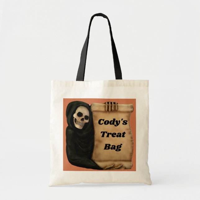 Halloween Skeleton Tote Bag (Front)
