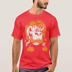 Halloween Skeleton TRe Dinosaur Pumpkin Cool T-Shirt