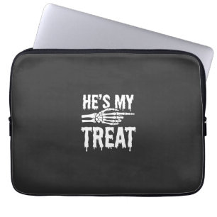 Halloween Skeleton Treat Dripping Typography Desig Laptop Sleeve