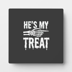 Halloween Skeleton Treat Dripping Typography Desig Plaque