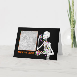 Halloween Skeleton Treats (photo frame) Card