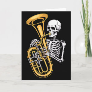 Halloween Skeleton Tuba Tubist Card