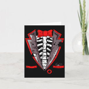 Halloween Skeleton Tuxedo Costume Gift Performance Card