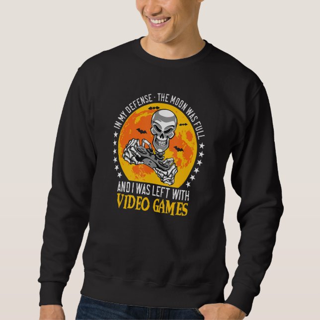 Halloween Skeleton Video Gamer Controllers Boys Ki Sweatshirt (Front)