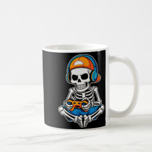 Halloween Skeleton Video Gamer Funny Gaming Boys M Coffee Mug