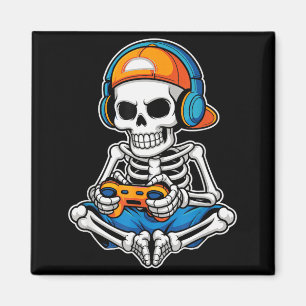 Halloween Skeleton Video Gamer Funny Gaming Boys M Magnet