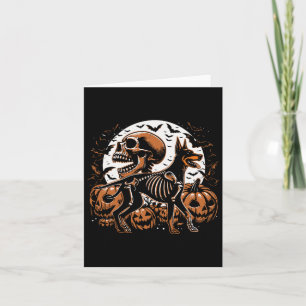 Halloween Skeleton Walking Skeletal Doberman Dog Card