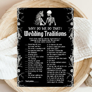 Halloween Skeleton Wedding Traditions Bridal Game Invitation