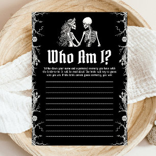 Halloween Skeleton Who Am I Bridal Shower Game Invitation
