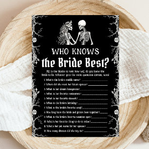 Halloween Skeleton Who Knows the Bride Best Game Invitation