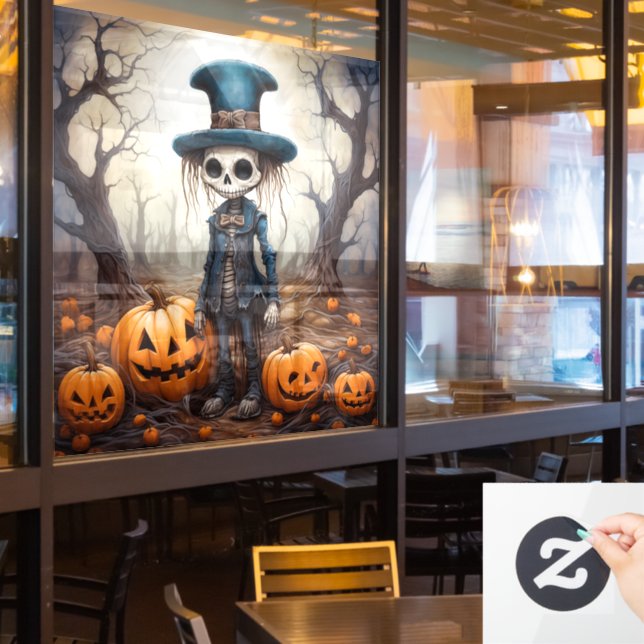 Halloween Skeleton Window Cling (Restaurant Window)