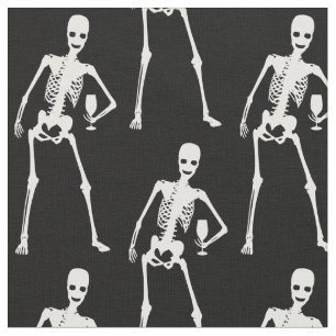 halloween skeleton wine glass creepy funny fabric