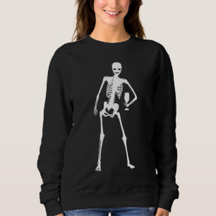 halloween skeleton wine glass creepy funny sweatshirt