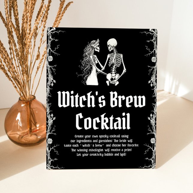 Halloween Skeleton Witch's Brew Cocktail Sign   (Creator Uploaded)