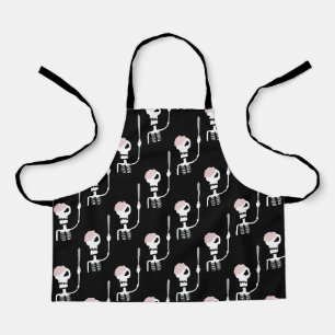Halloween skeleton with a sword apron