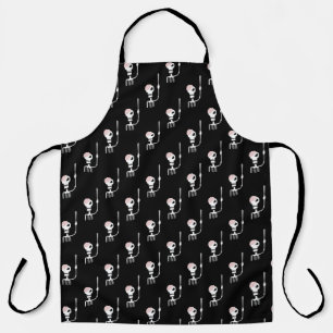 Halloween skeleton with a sword  apron
