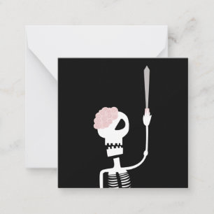 Halloween skeleton with a sword card