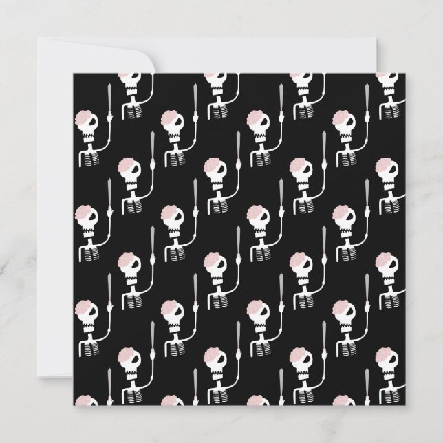 Halloween skeleton with a sword  card (Front)